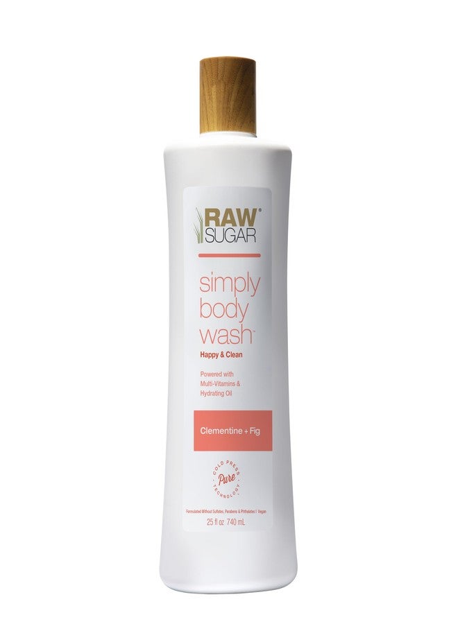 رو شوجر غسول الجسم RAW SUGAR Simply - كليمنتين + تين، جل استحمام مرطب وملطف، خالٍ من الكبريتات والبارابين ونباتي (25 أونصة سائلة، عبوة واحدة) - Image 1